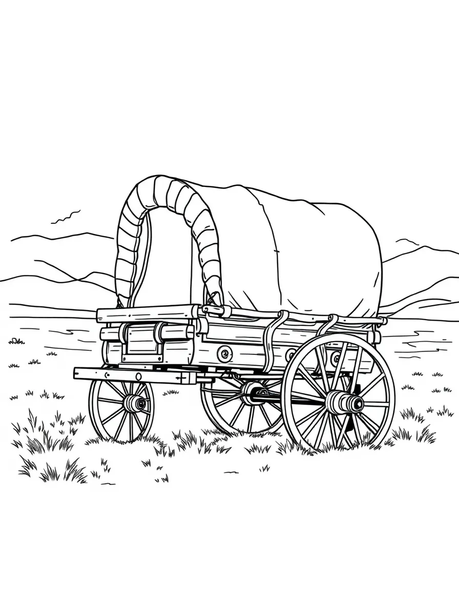 (Wyoming) A Western-style covered wagon