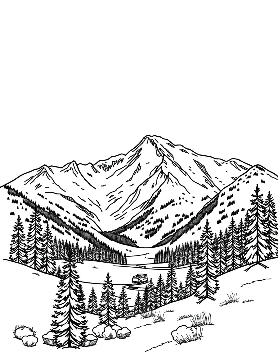 (Wyoming) A snow-covered mountain scene