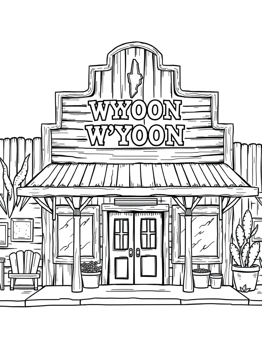 (Wyoming) A Western-style saloon facade