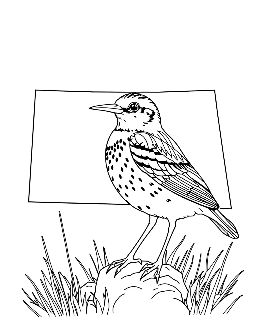 (North Dakota) The North Dakota state bird – Western Meadowlark