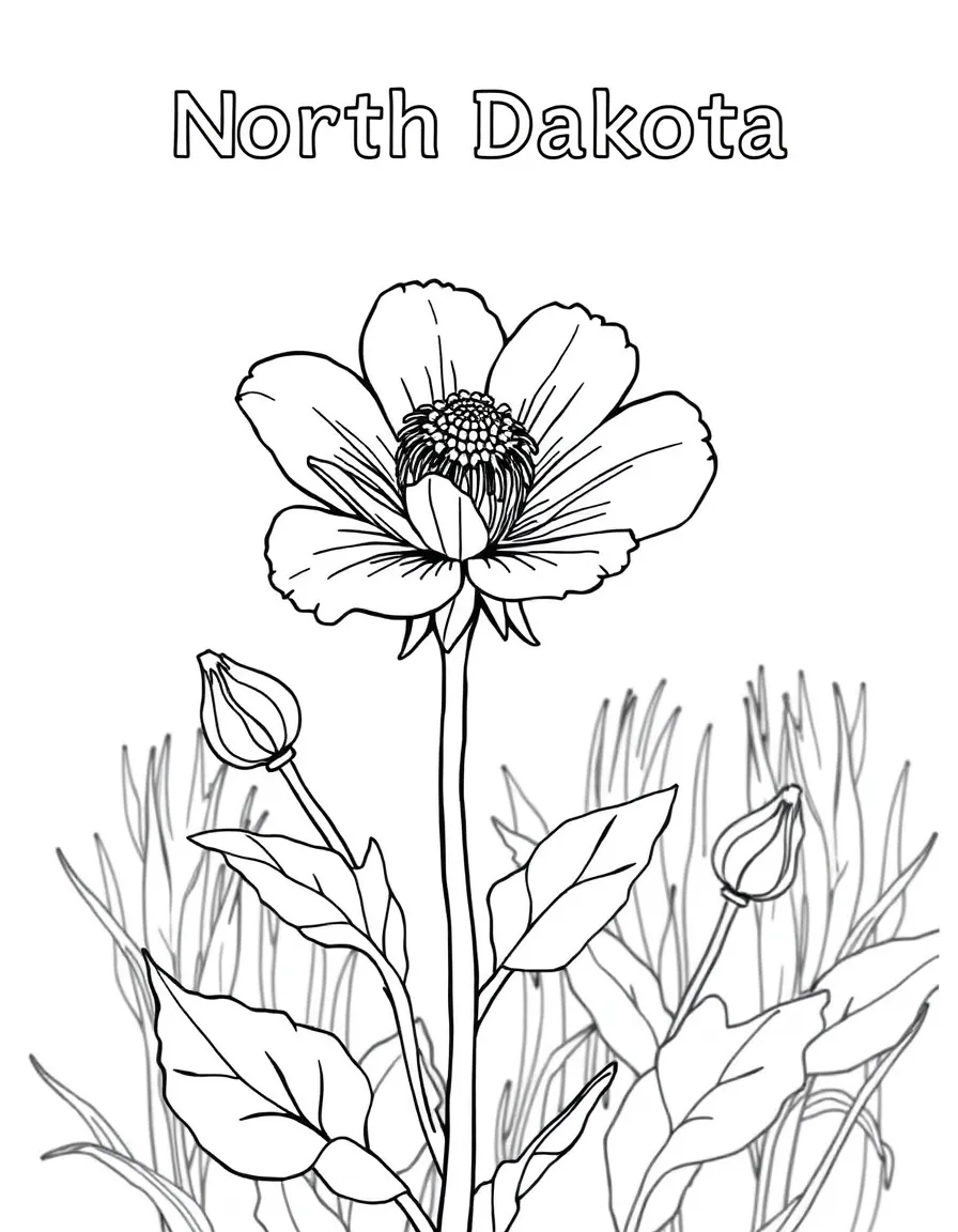 (North Dakota) The North Dakota state flower – Wild Prairie Rose