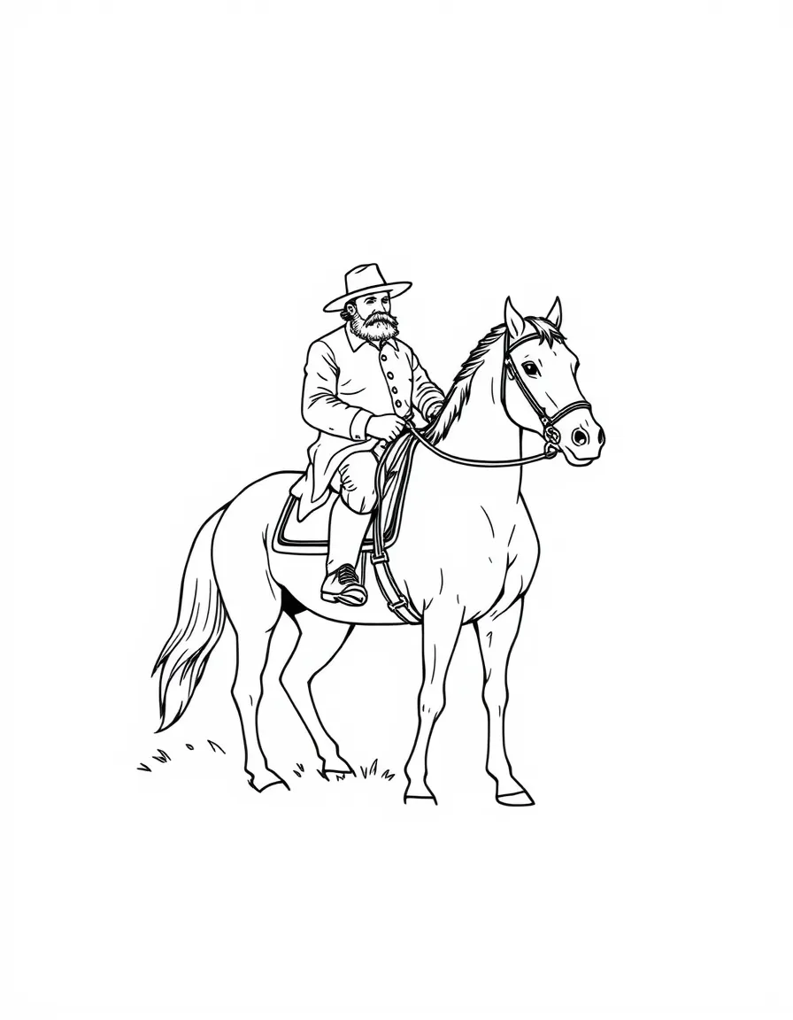 (North Dakota) Theodore Roosevelt on horseback