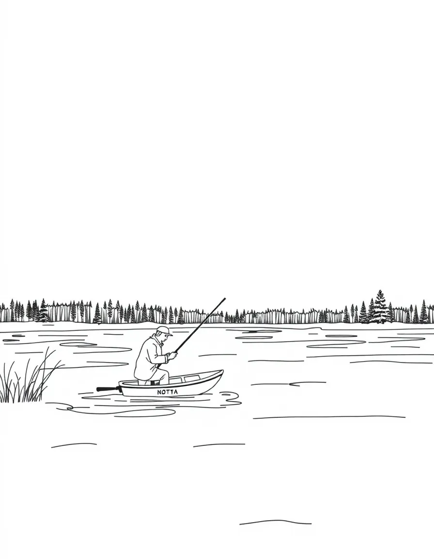 (North Dakota) A scene of ice fishing on a frozen lake
