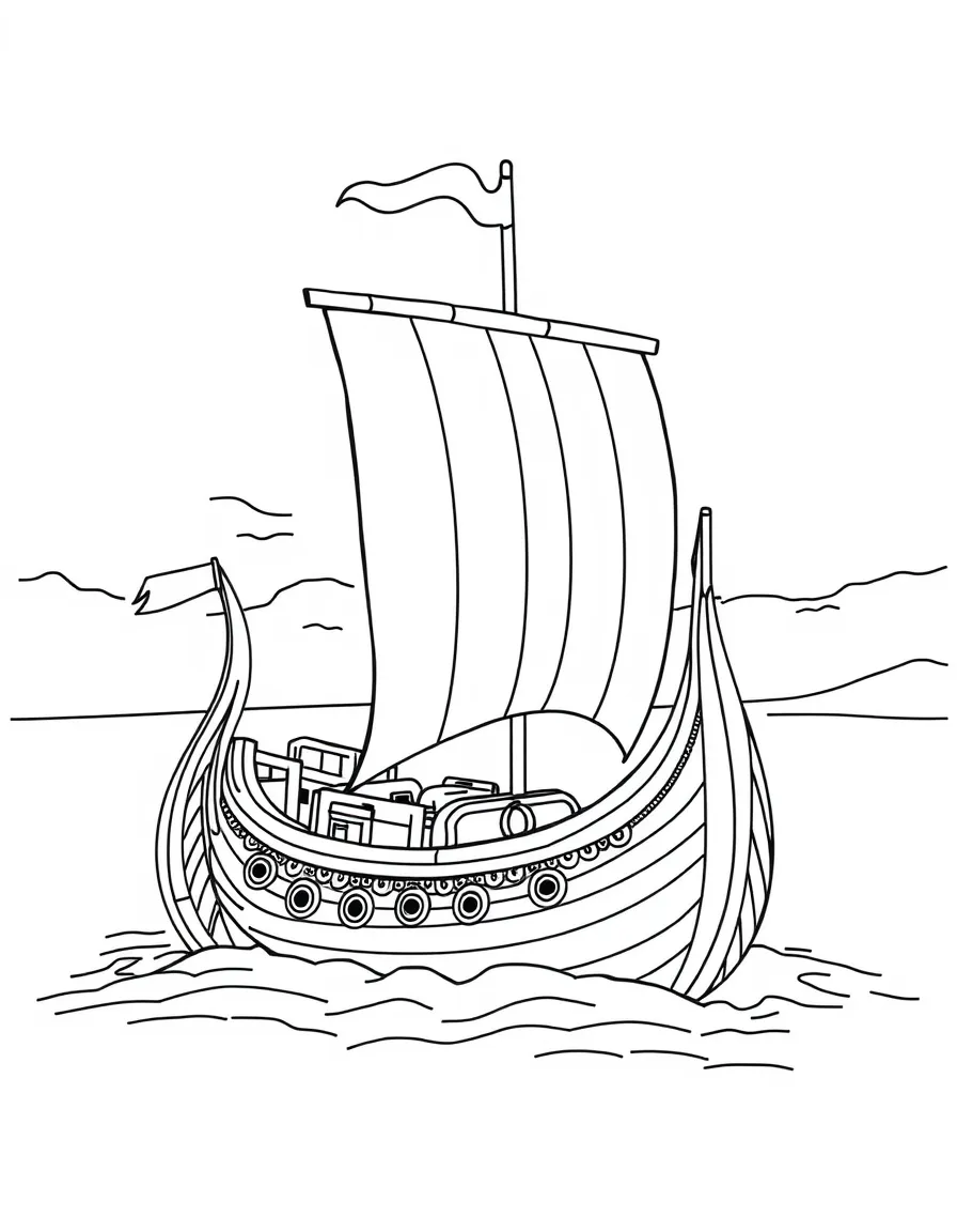 (North Dakota) A Dakota Viking ship (Scandinavian heritage)