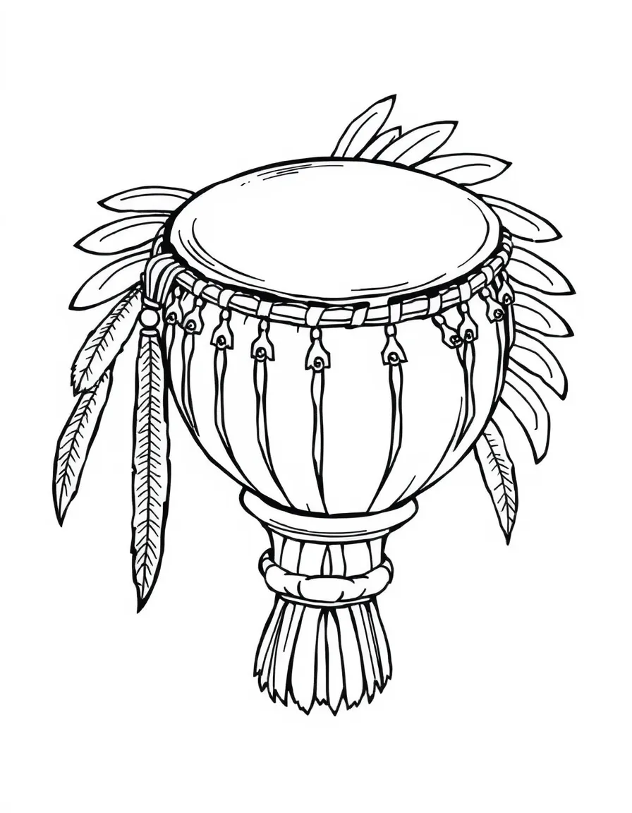 (North Dakota) A traditional Native American drum