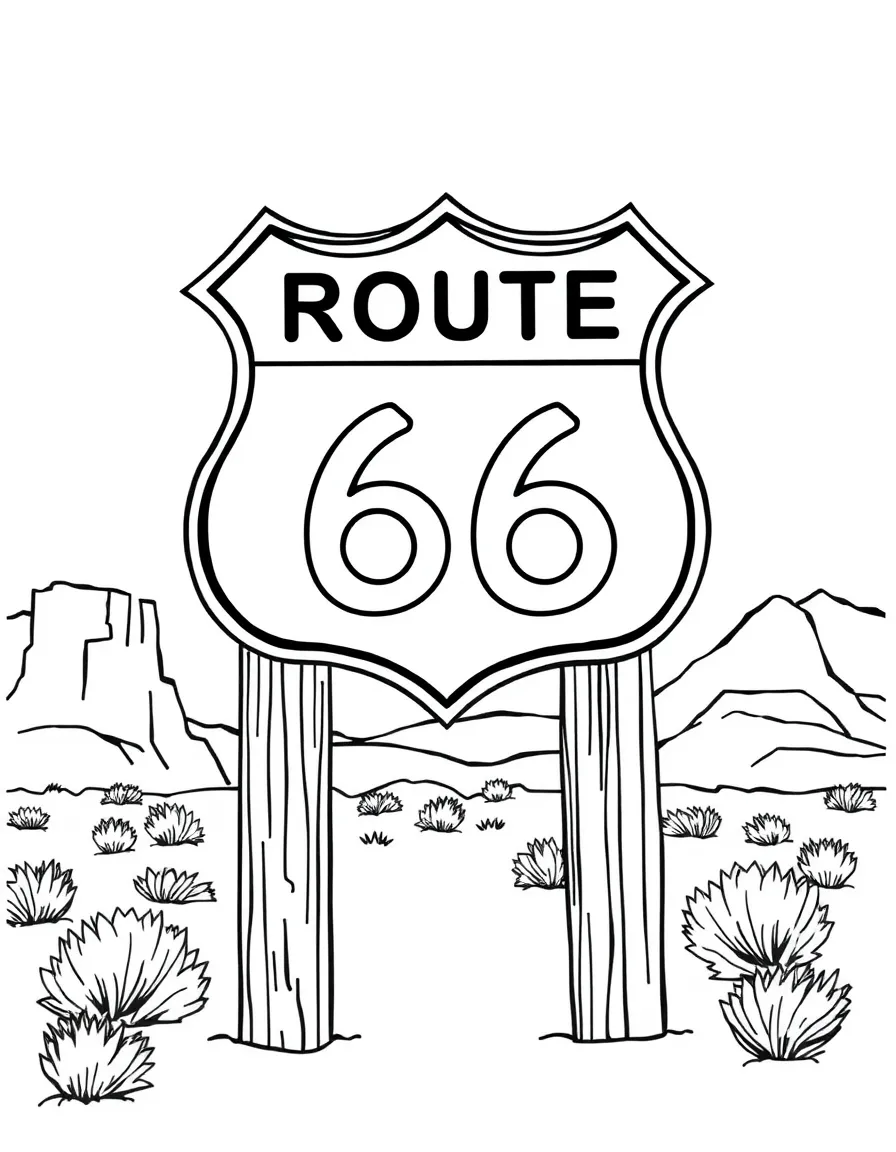 (New Mexico) A Route 66 road sign in New Mexico