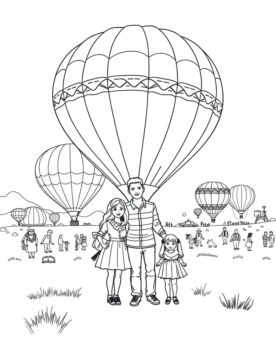 (New Mexico) A family at the Albuquerque International Balloon Fiesta