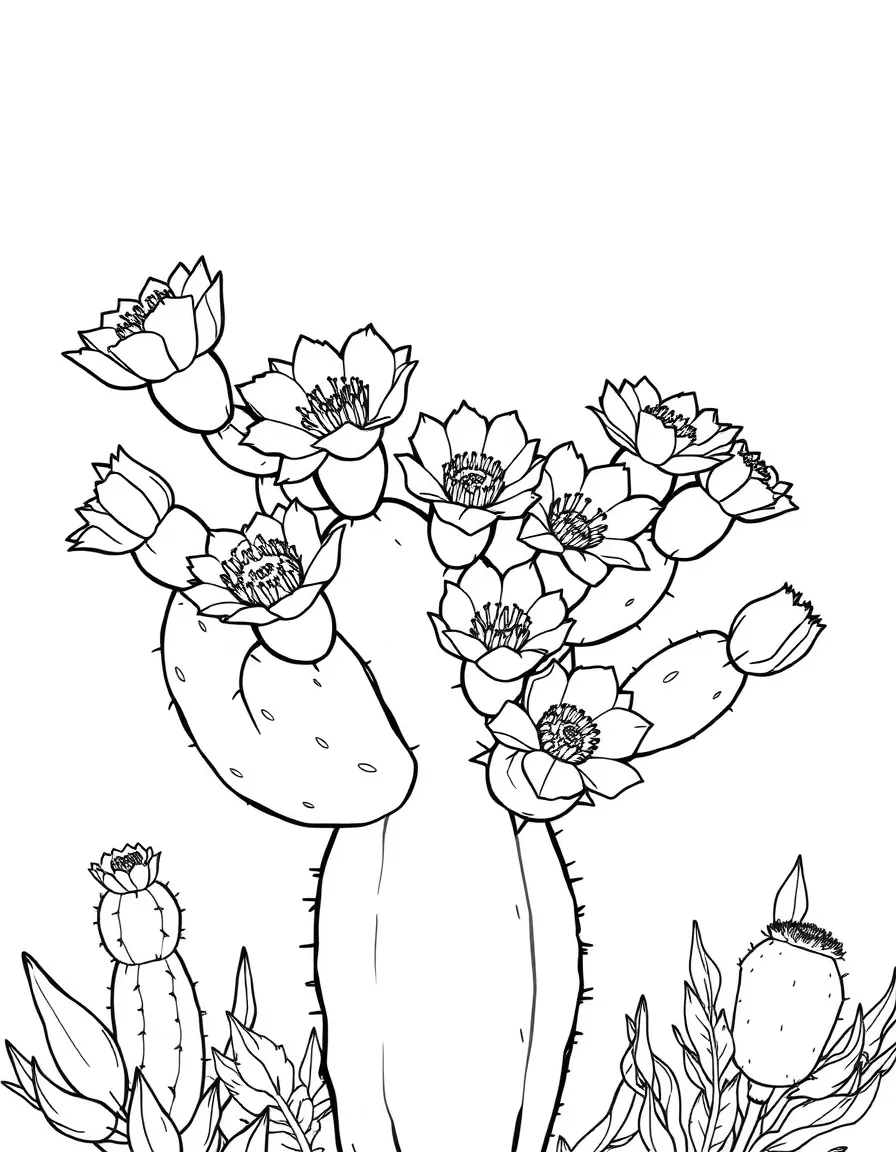 (New Mexico) A prickly pear cactus with flowers