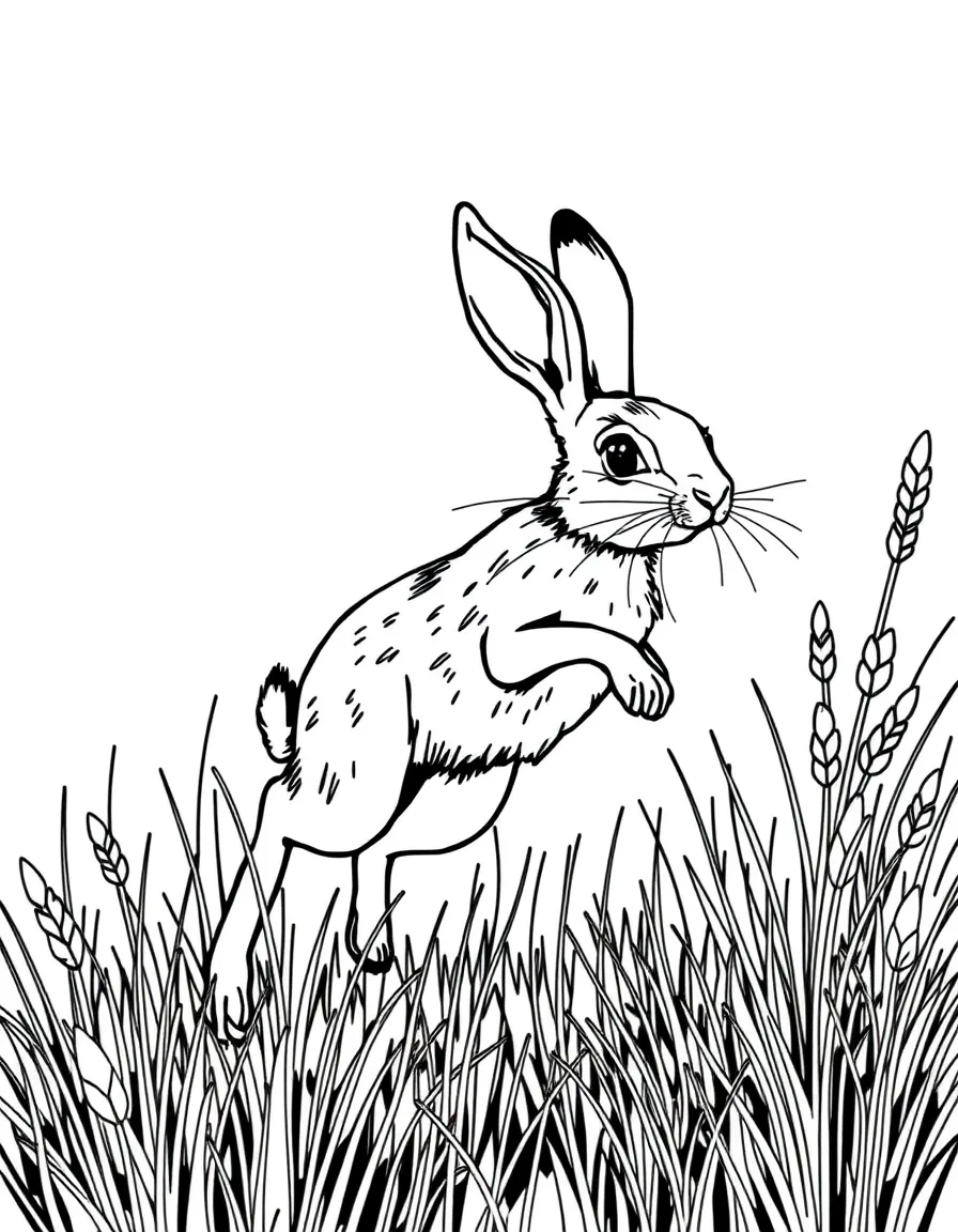 (New Mexico) A jackrabbit jumping through the brush