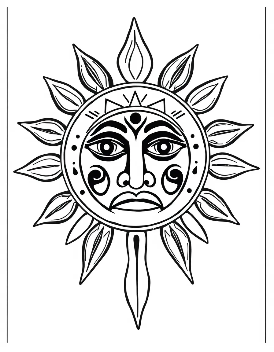 (New Mexico) A painted wooden Zuni sun face
