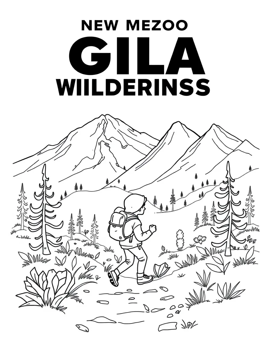 (New Mexico) A child hiking in the Gila Wilderness
