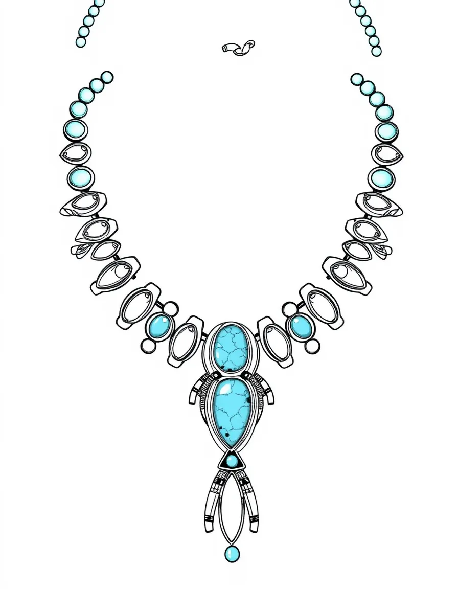 (New Mexico) A turquoise necklace and bracelet set