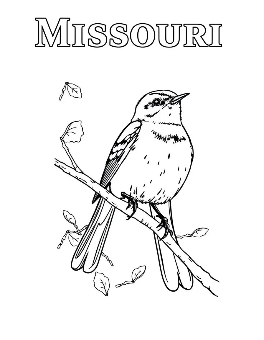 (Missouri) State bird: Eastern Bluebird sitting on a branch