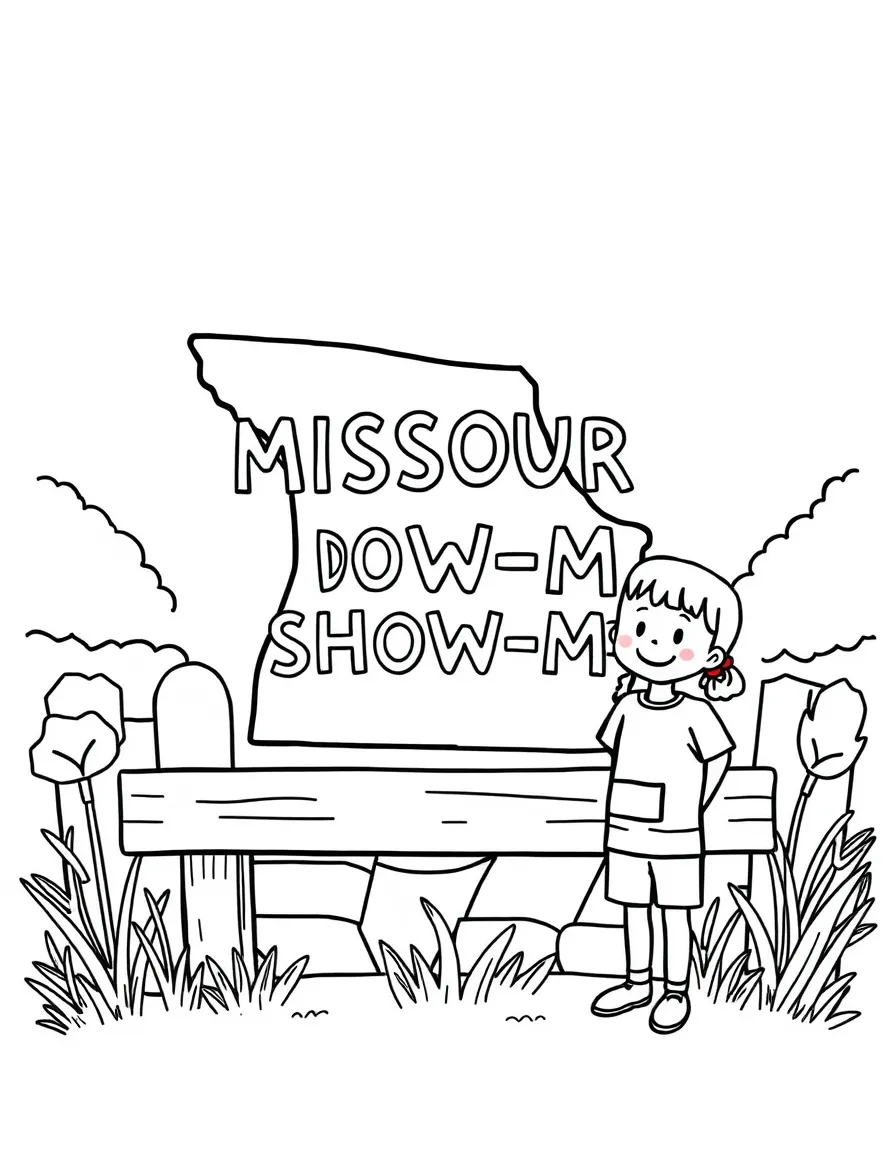 (Missouri) Show-Me State sign with smiling kids