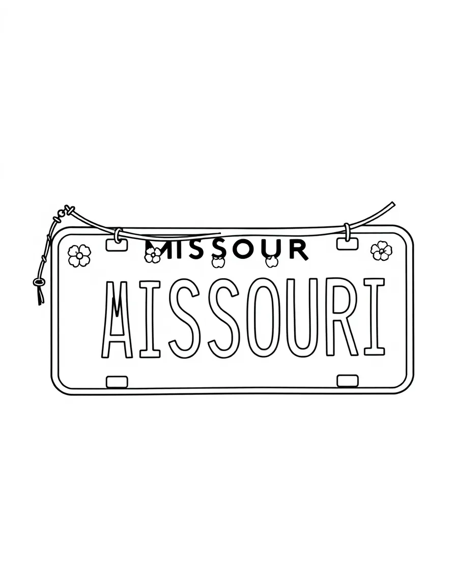 (Missouri) A Missouri license plate with cute decorations