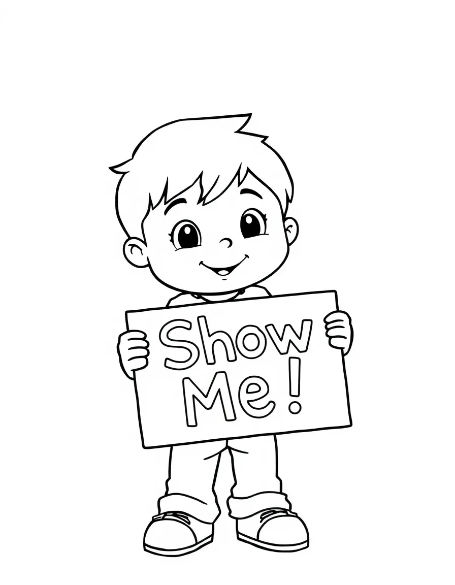 (Missouri) A kid holding a "Show Me!" sign