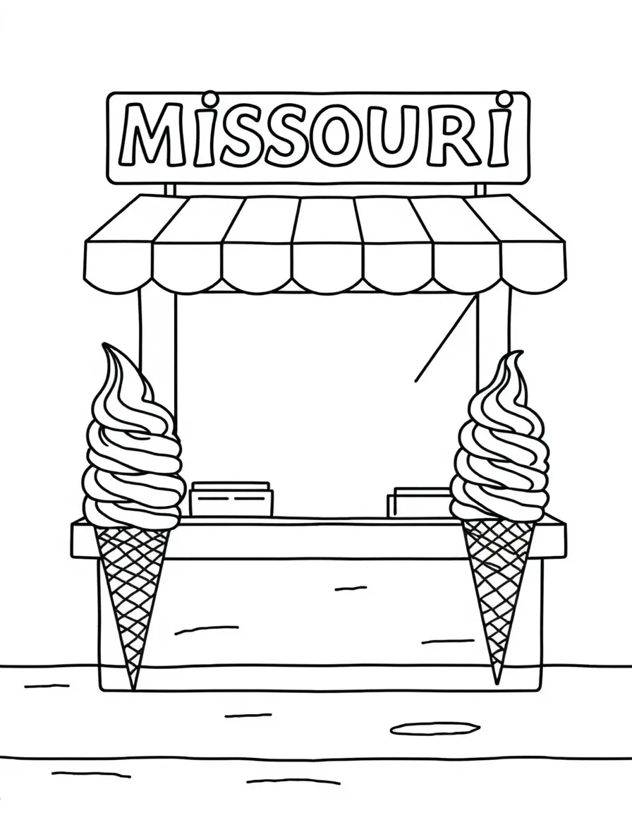 (Missouri) Ice cream cones from a roadside stand