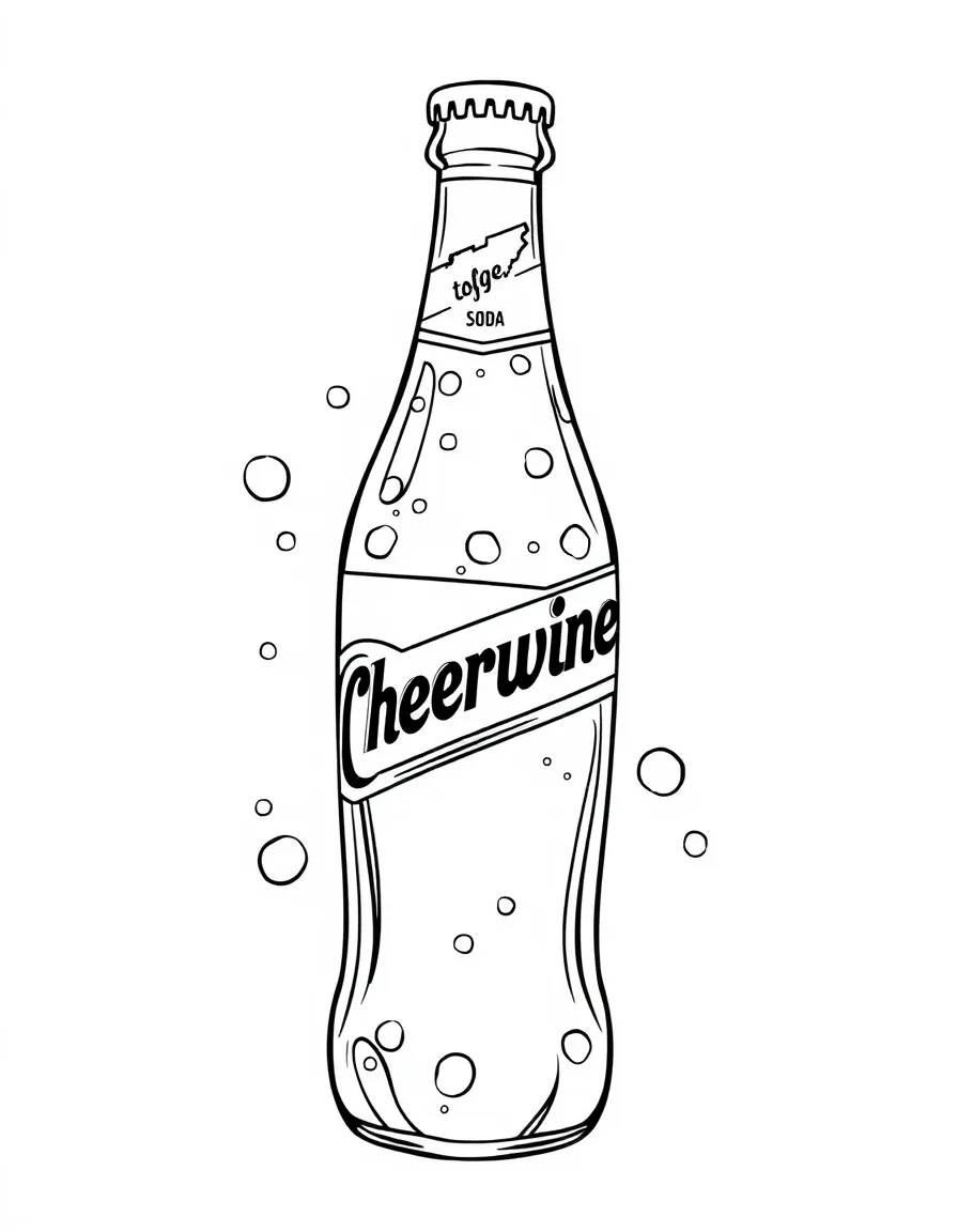 (North Carolina) Cheerwine soda bottle with bubbles