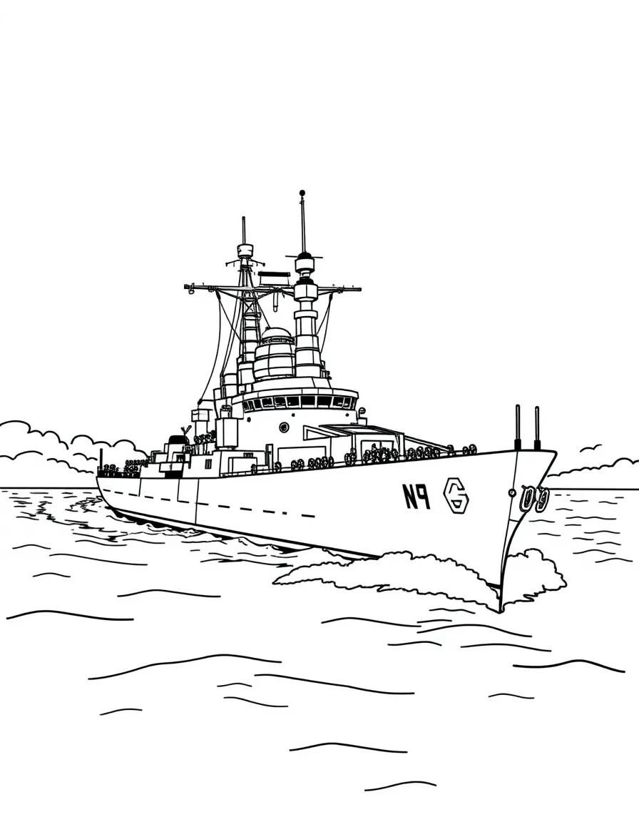 (North Carolina) Battleship North Carolina on the water