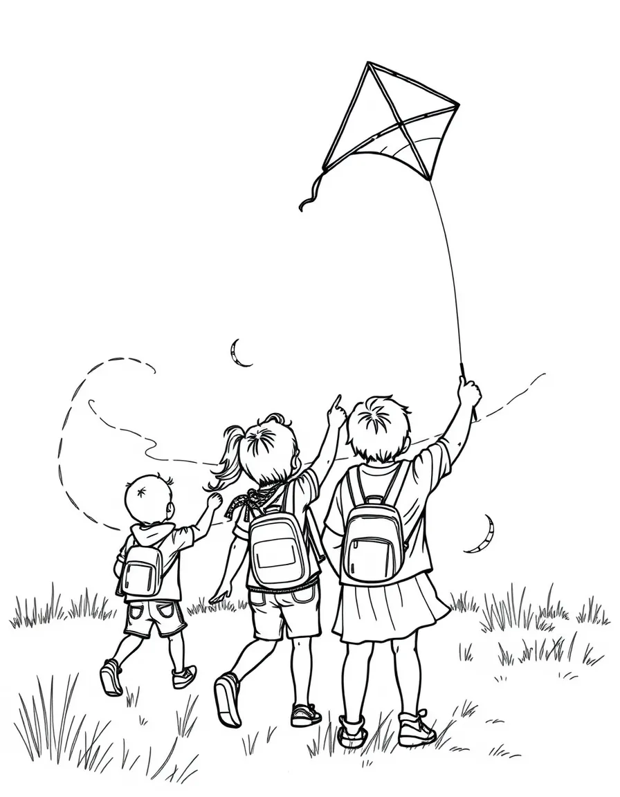 (North Carolina) Kids flying kites at Jockey’s Ridge