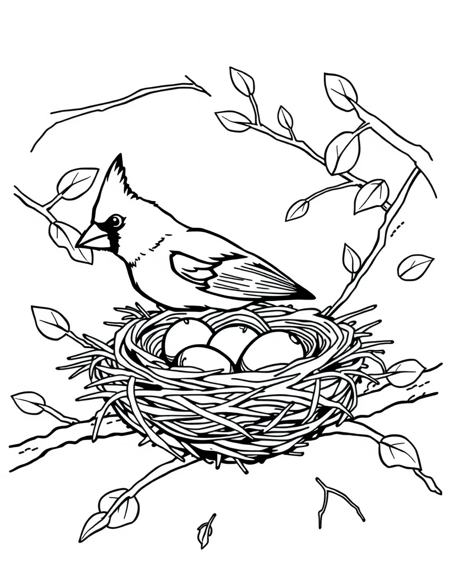 (North Carolina) A red cardinal nest with eggs