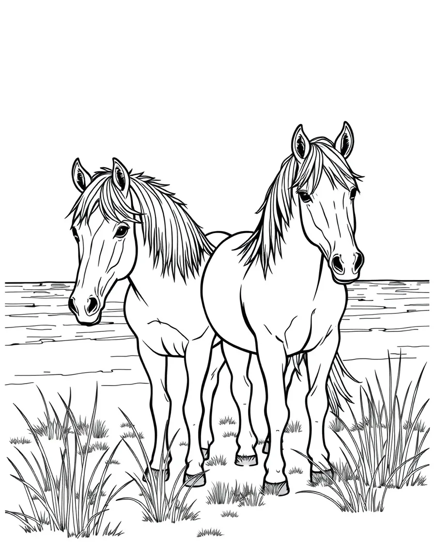 (North Carolina) Wild ponies at Shackleford Banks