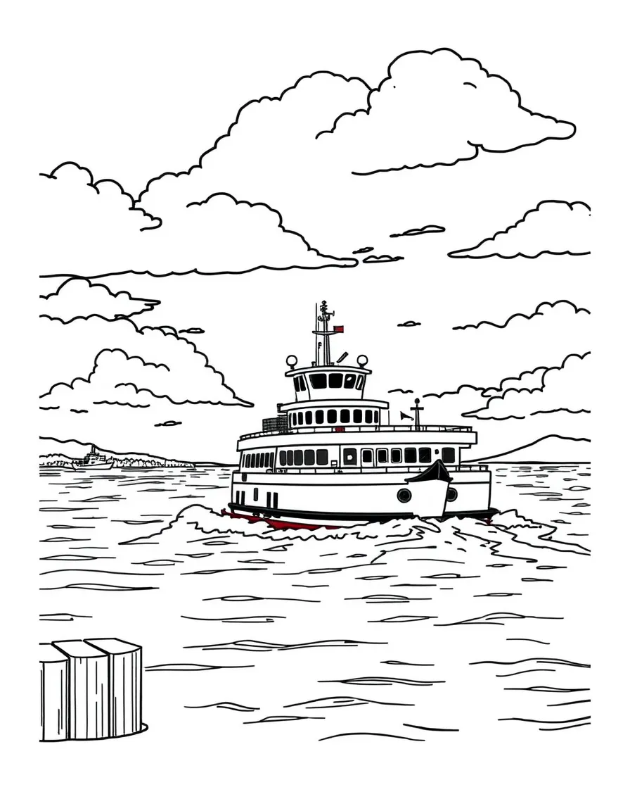 (North Carolina) A ferry boat crossing to Ocracoke Island