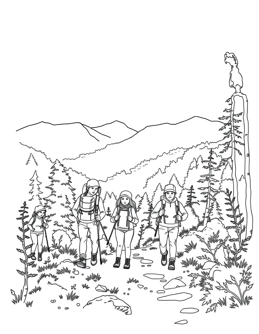 (North Carolina) A family hiking on the Appalachian Trail