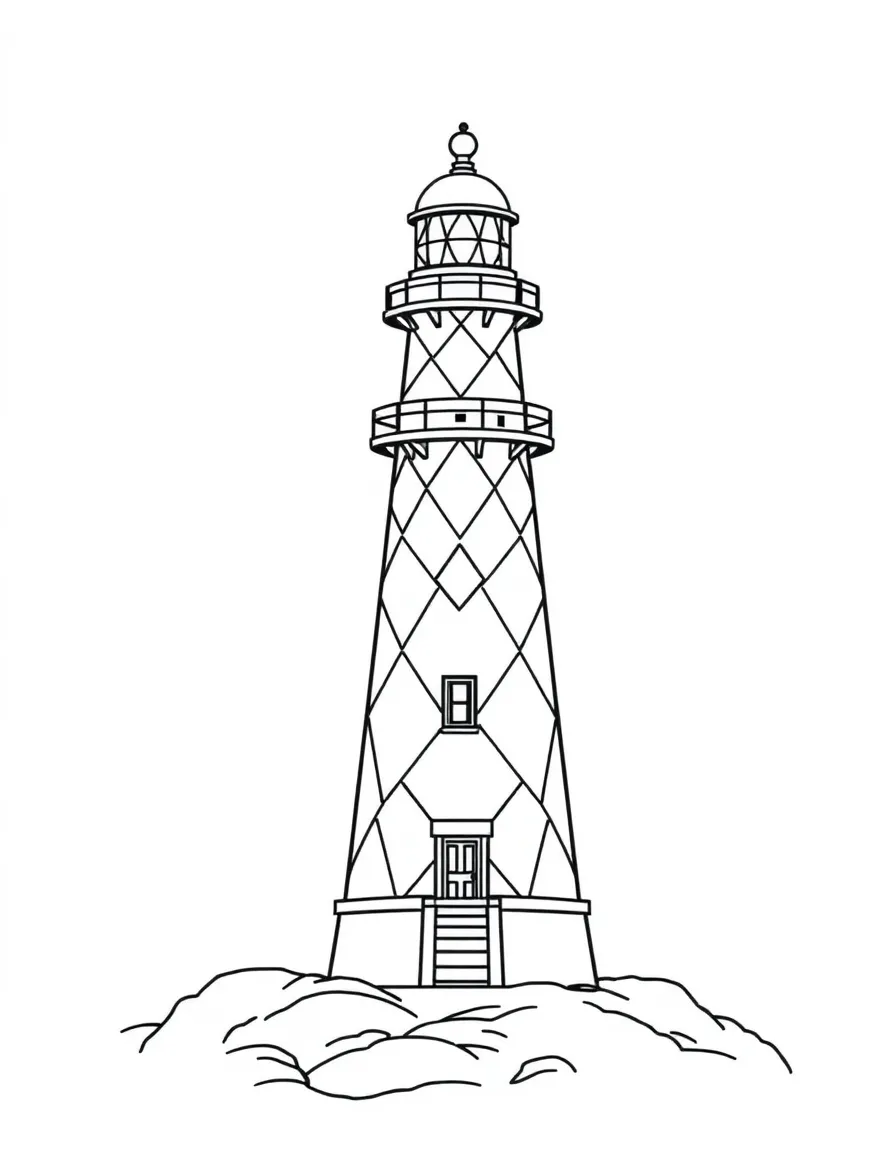 (North Carolina) Cape Lookout Lighthouse with diamond pattern
