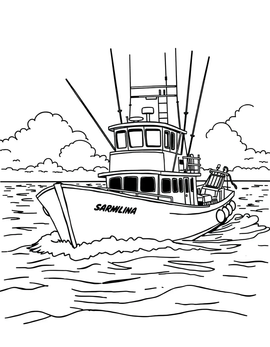 (North Carolina) A shrimp boat on the Atlantic Ocean