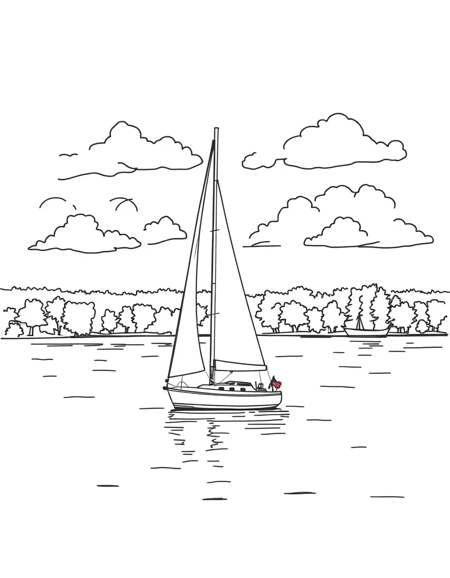 (North Carolina) A sailboat on Lake Norman