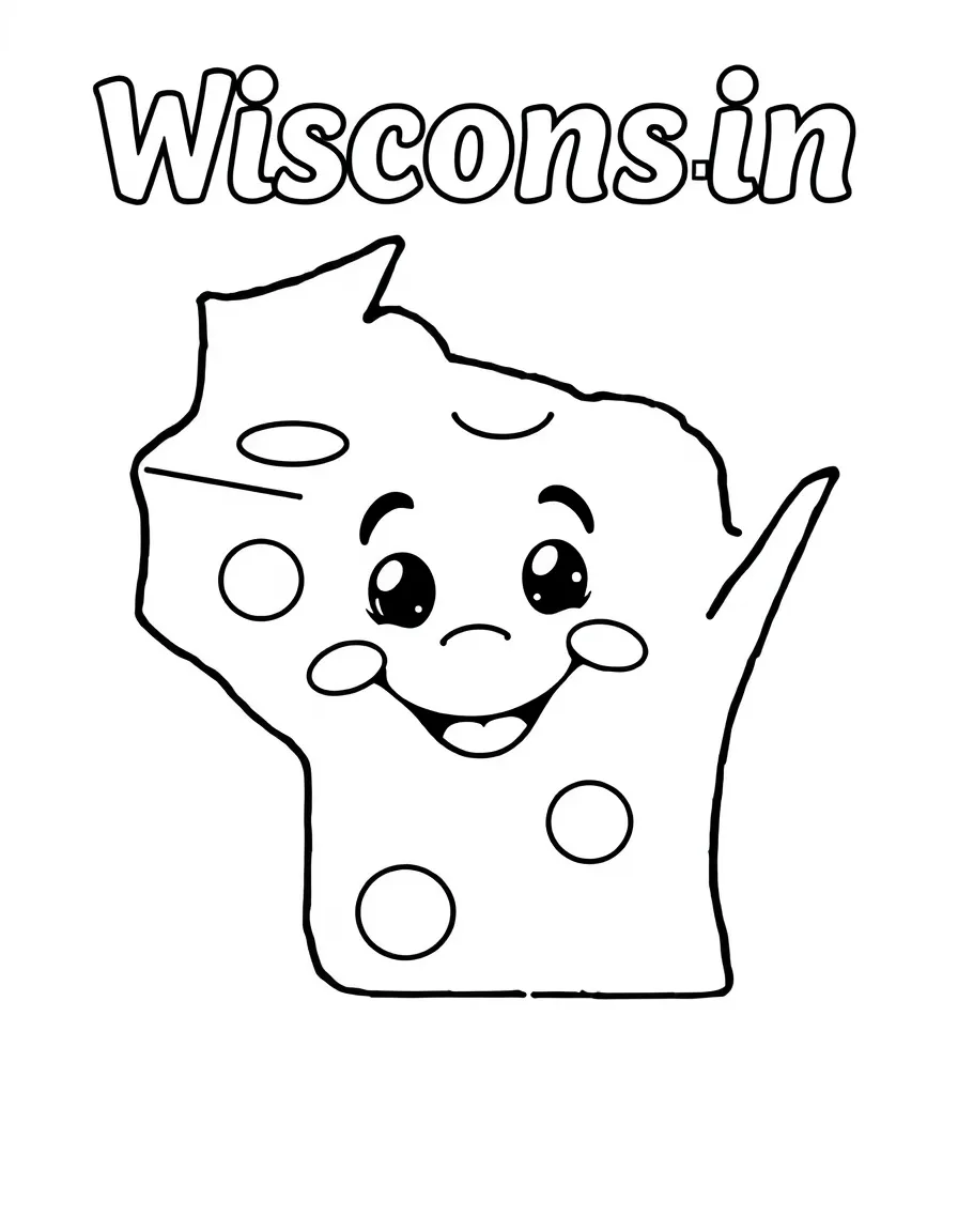 (Wisconsin) A wedge of cheese with a happy face