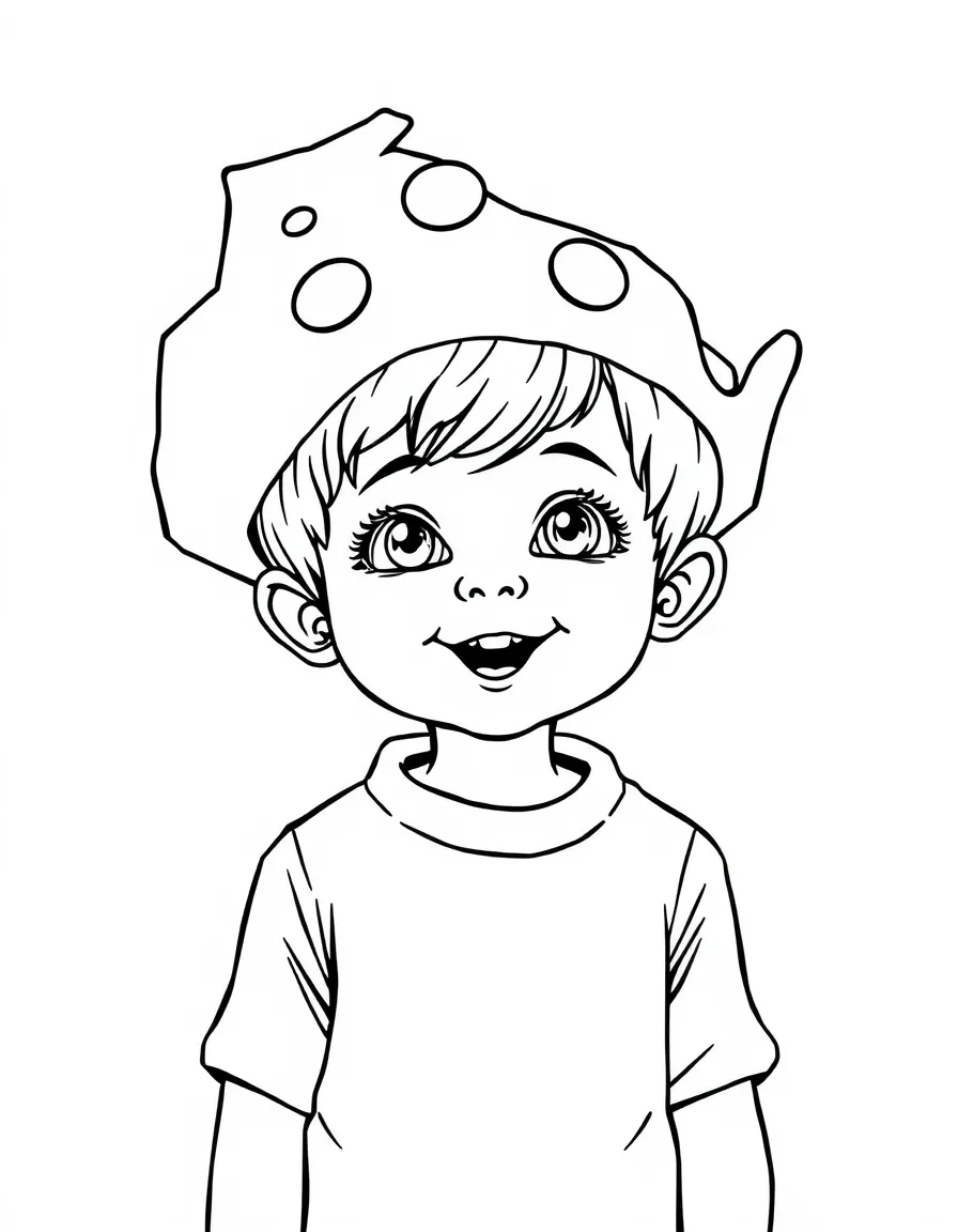 (Wisconsin) A child wearing a cheesehead hat
