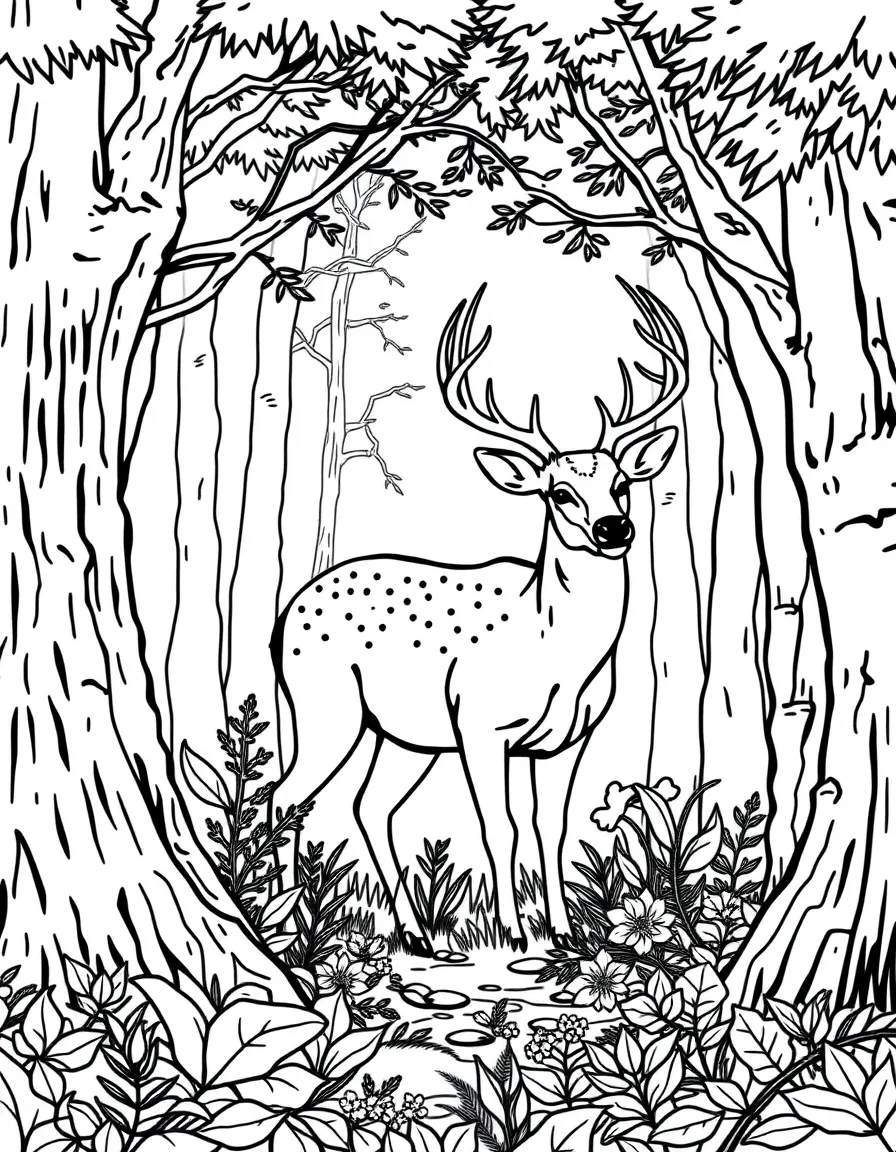 (Wisconsin) A white-tailed deer in the forest