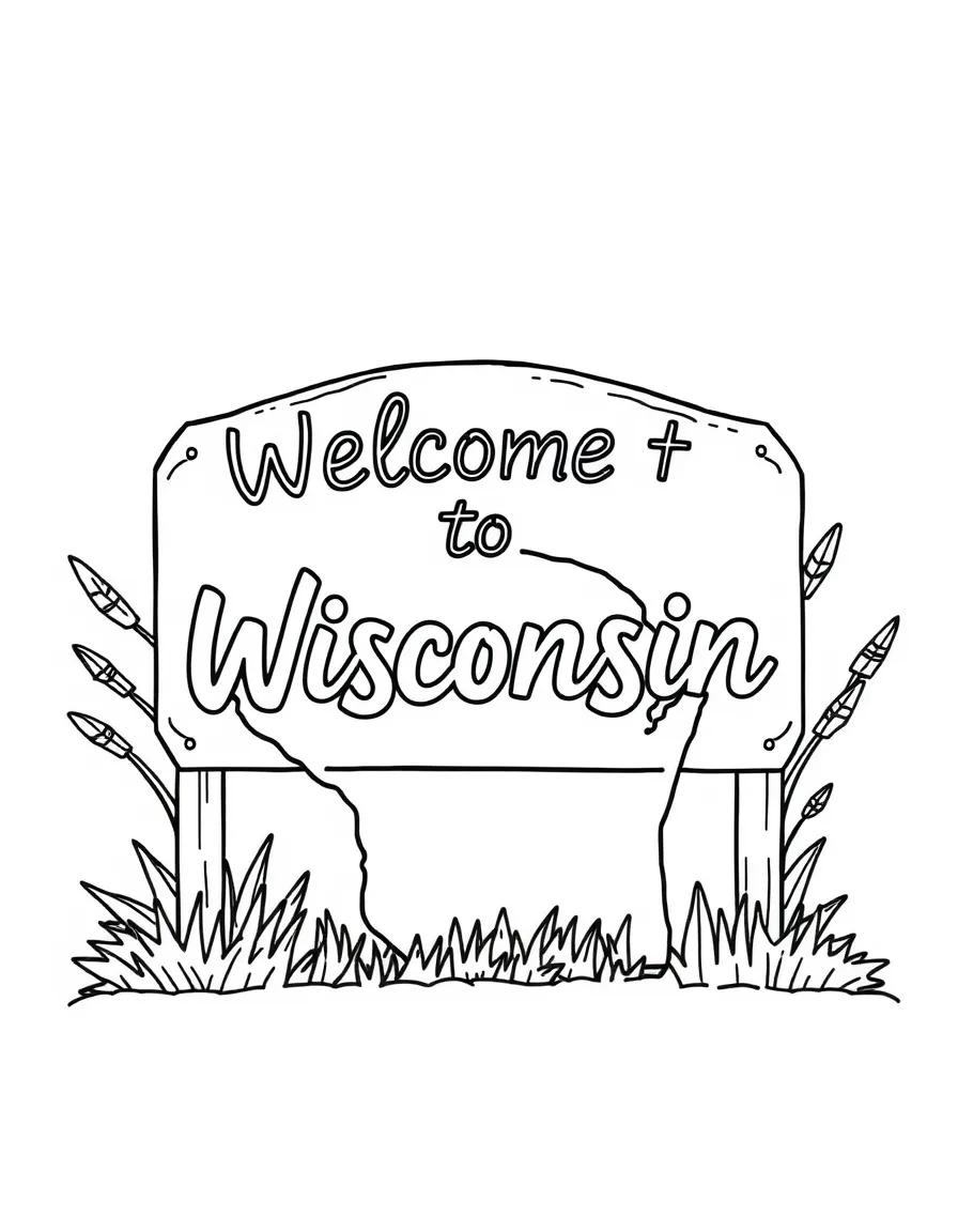 (Wisconsin) A sign that says "Welcome to Wisconsin"