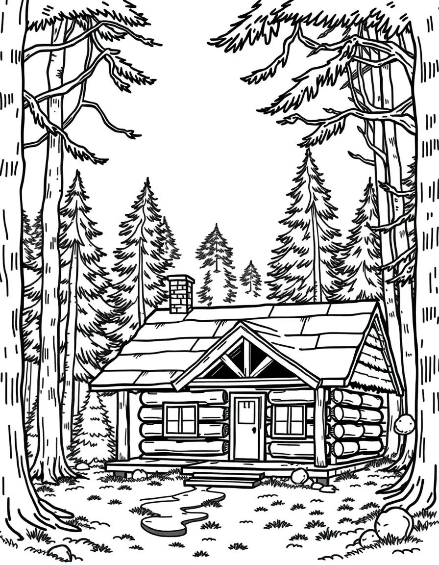 (Wisconsin) A log cabin in the woods