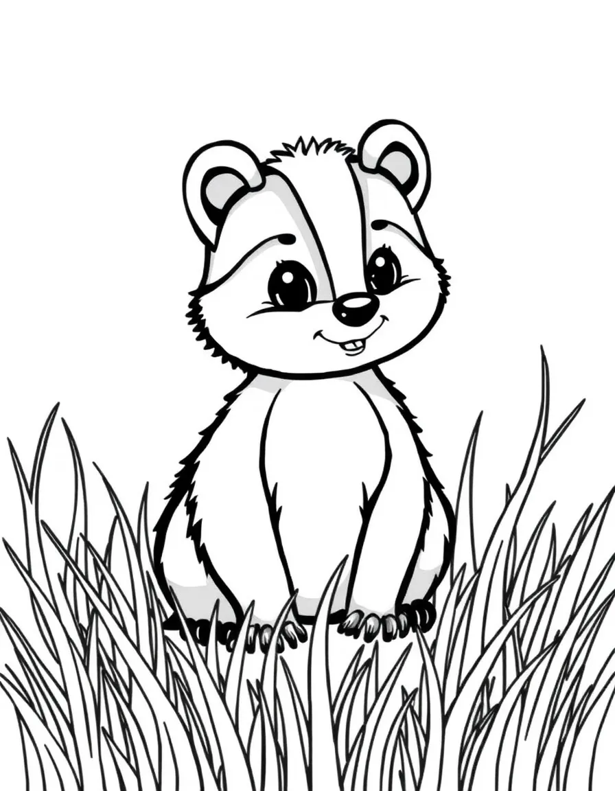 (Wisconsin) A cute skunk in the grass