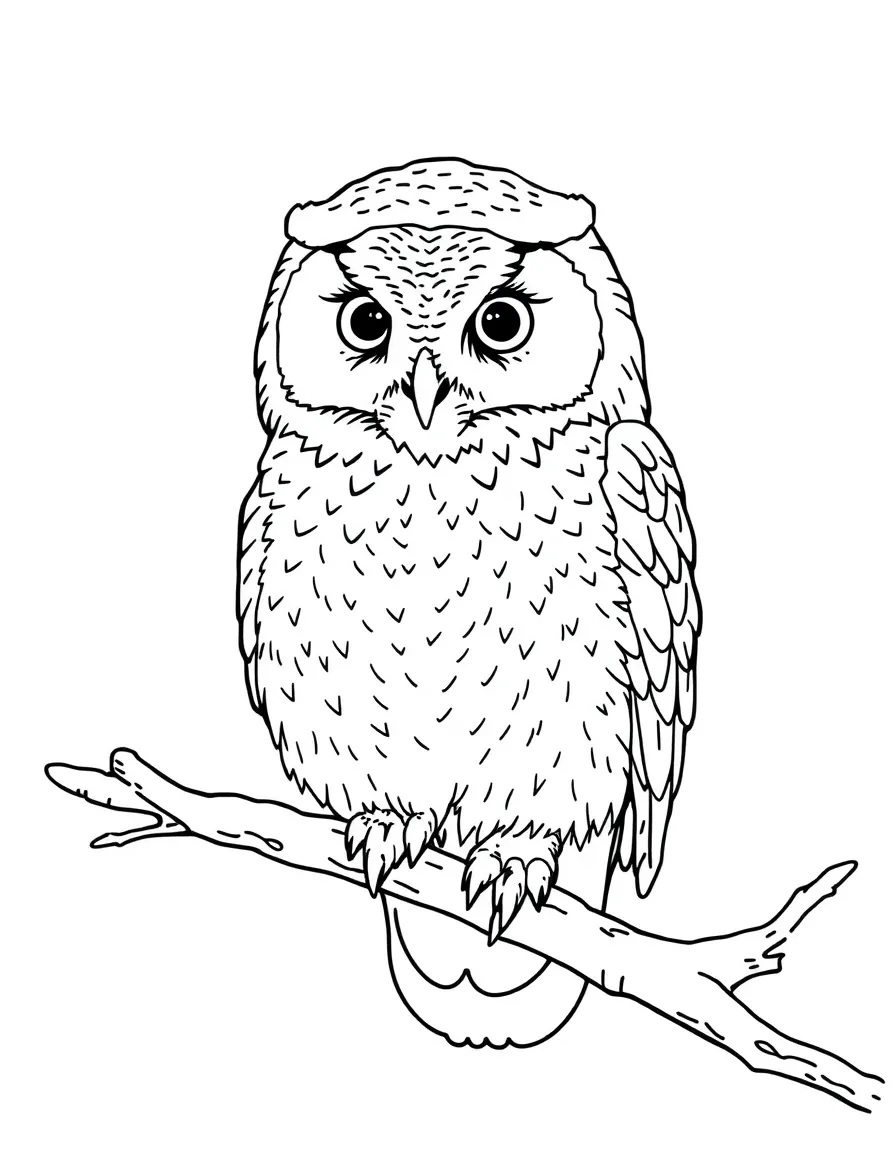 (Wisconsin) A snowy owl perched on a branch