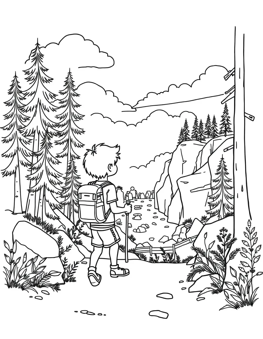 (Wisconsin) A kid hiking in the Wisconsin Dells