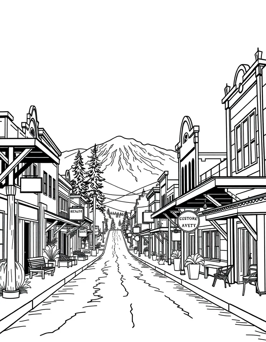 (Montana) A western-style Montana town street