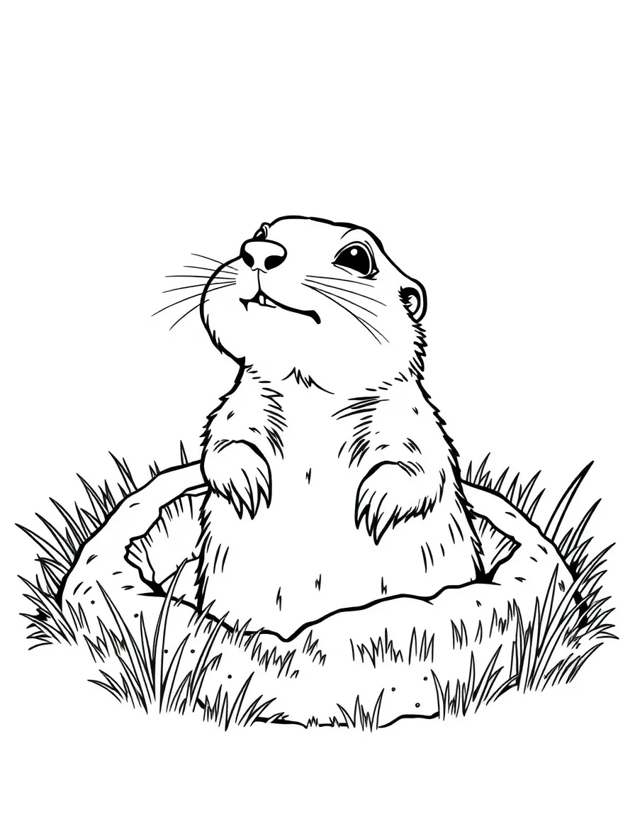 (Montana) A prairie dog popping out of a hole