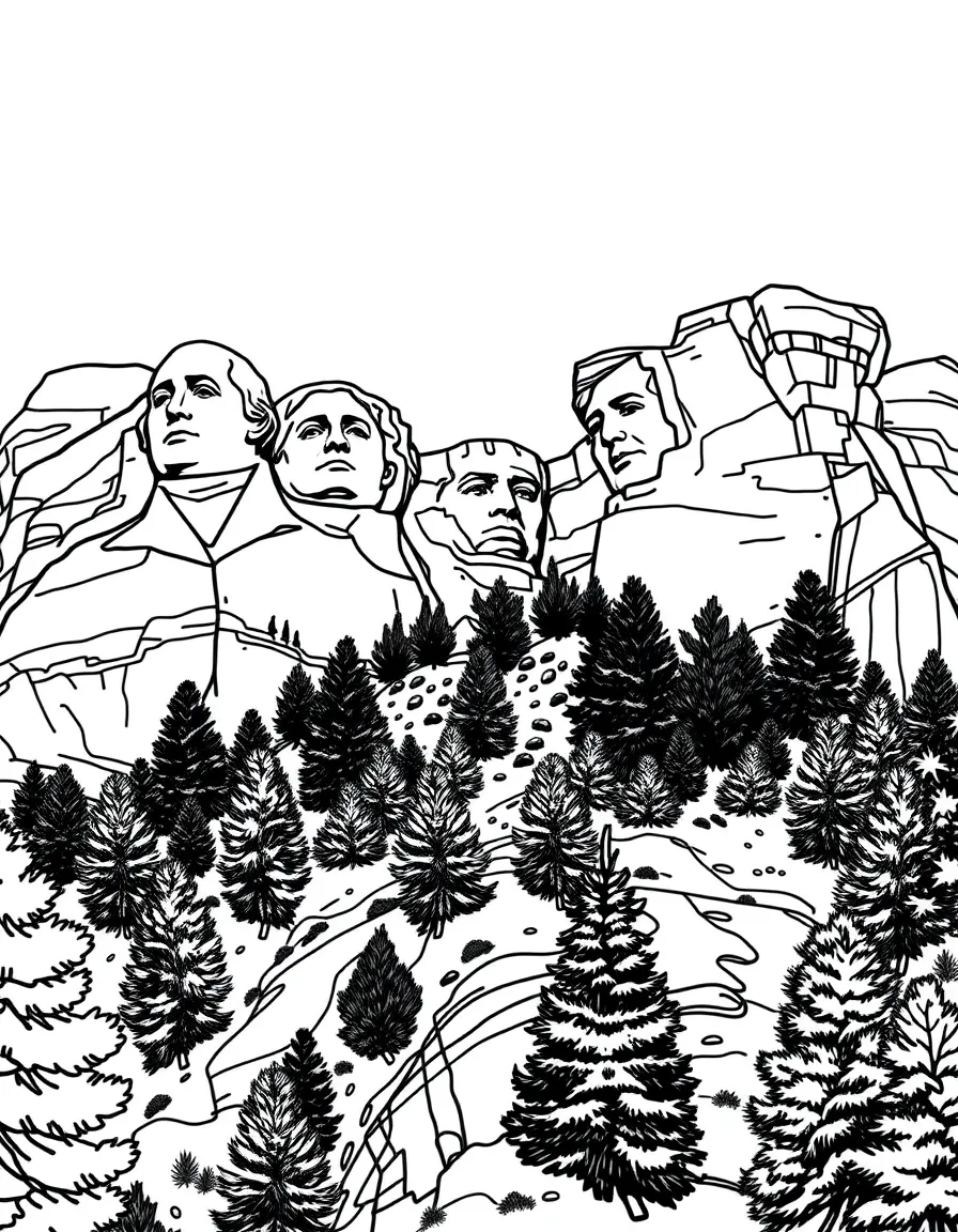 (South Dakota) Mount Rushmore with the four presidents