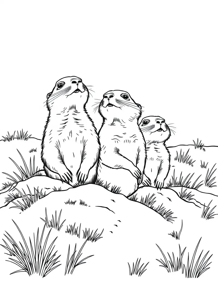 (South Dakota) Prairie dogs popping out of their burrows