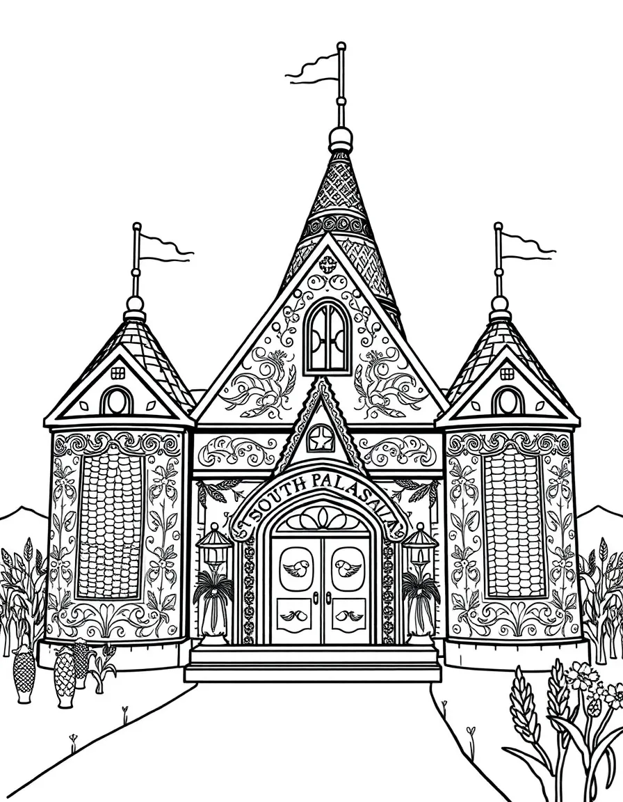 (South Dakota) Corn Palace in Mitchell with decorated walls