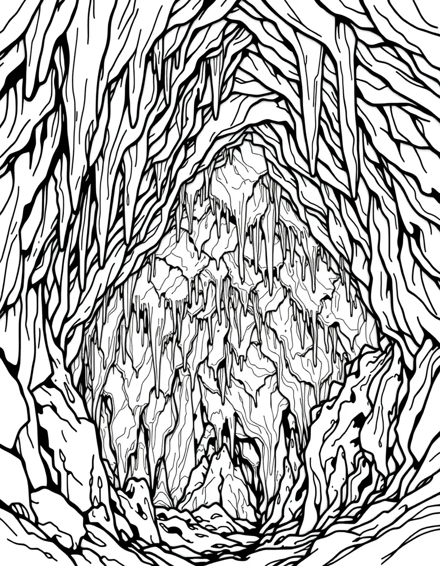 (South Dakota) Wind Cave with stalactites and stalagmites