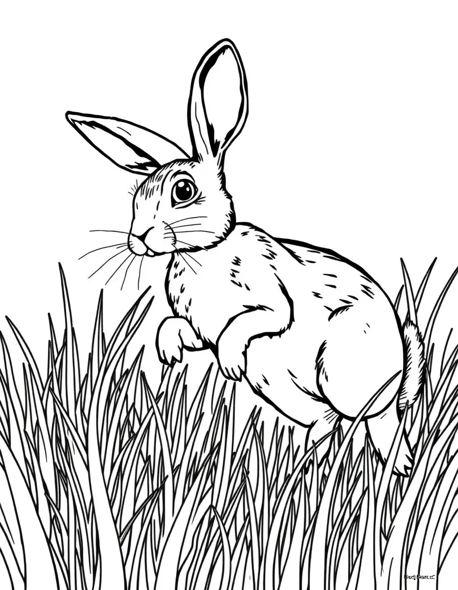 (South Dakota) A jackrabbit hopping through the grass