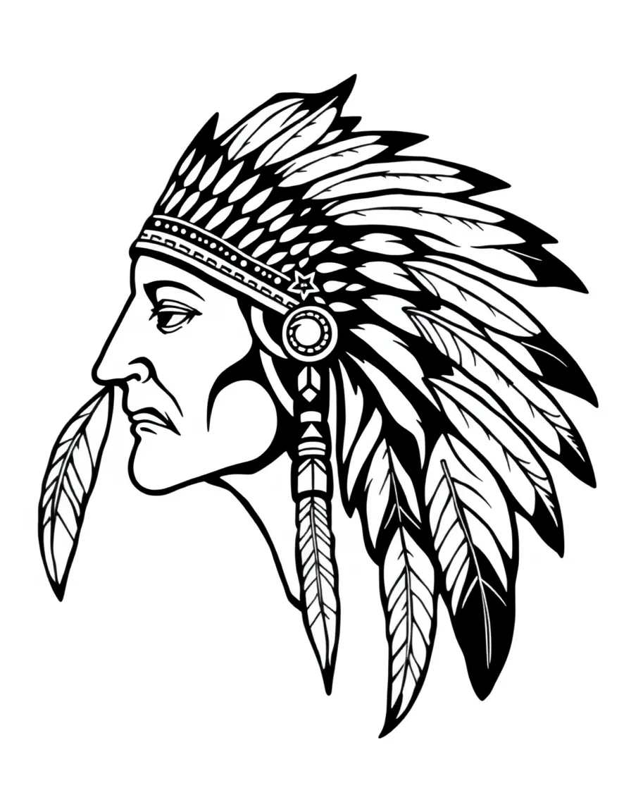 (South Dakota) A Native American shield and feather design