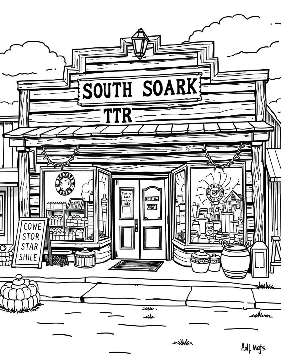 (South Dakota) An old-fashioned general store in a rural town