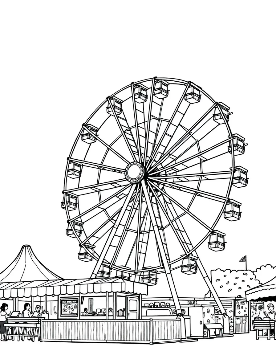 (Rhode Island) A summer fair in Rhode Island with a Ferris wheel