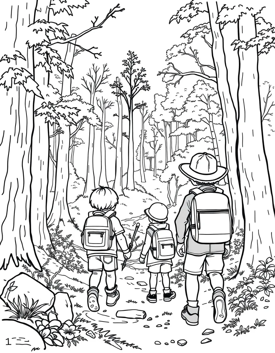 (Rhode Island) Children hiking at Lincoln Woods